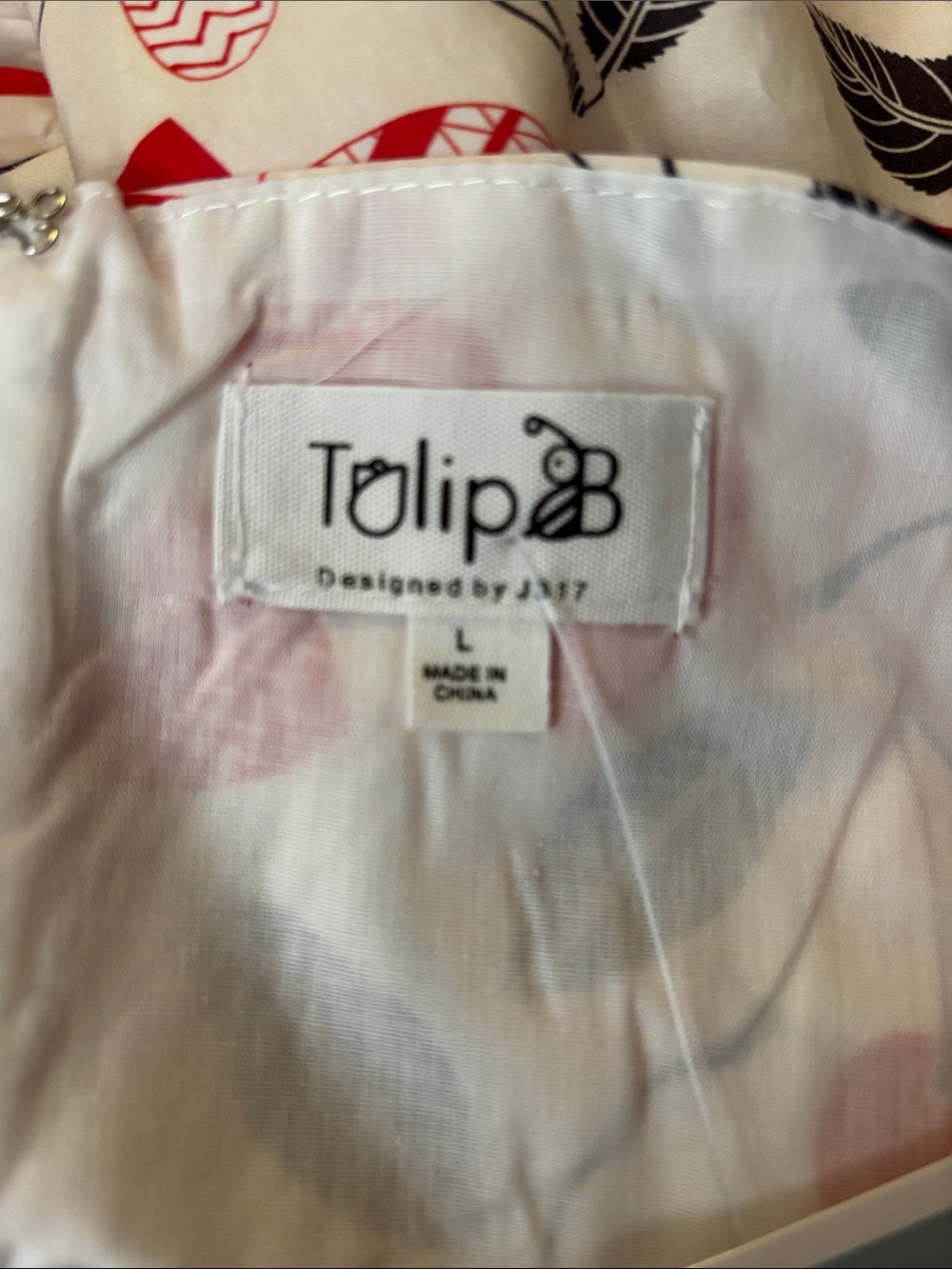 NWT Tulip B Vintage Inspired Heart Cherry Midi Dress Cream Red 100% Cotton - Picture 3 of 12